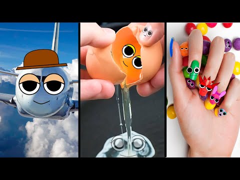 TALKING FOOD SPRUNKI AND OBJECTS│AIRPLANE, EGGS, MANICURE │INCREDIBOX SPRUNKI