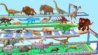 Ultimate Race 30 Wild Animals vs Dinosaurs Which is the fastest? Animal Revolt Battle Simulator
