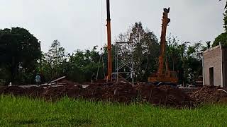 Efficient Wooden Column Installation for Stilt Houses #CraneLifting #EfficientBuilding