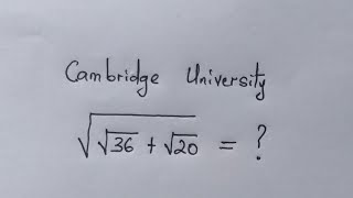 Cambridge University Entrance Exam | Can you solve ?
