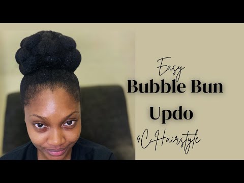 5 minutes natural 4C hairstyle| Bubble Bun Updo Tutorial| Quick and Easy 4C Hairstyles| Nemi Effy