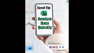 Analyze Data Quickly || Quick Analysis Tool #msexcel #shorts