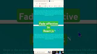 Fade tutorial transition effective in react Js #reactjavascript #reactjs #reaction