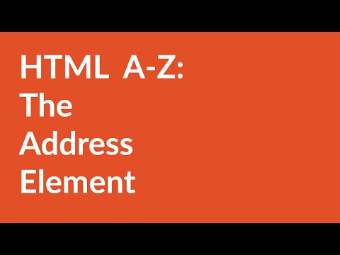 HTML A-Z: The Address Element
