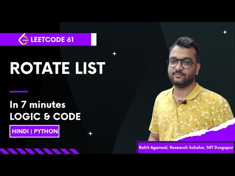 LeetCode 61 – Rotate List | Linked List Rotation Explained with Python | Hindi DSA