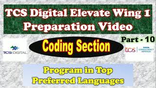 Coding question for TCS digital assessment 2021 l Part -10 | TCS DCA | IT India l