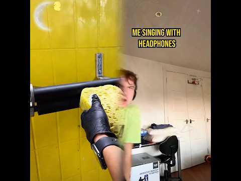 Singing with headphones on #fyp #foryou #funny #music #singing