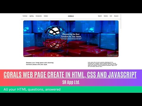 CORALS Web Page Create in html and css || SR App Ltd || @srappltd || HTML tutorial beginner