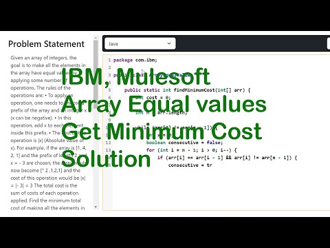 IBM | Mulesoft | Coding Assessment | getMinimumCost Solution | Backed developer | Java developer