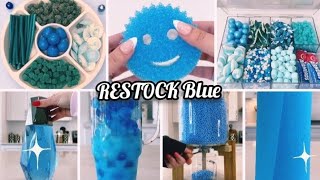 Satisfying Blue Restock 🌀💙 ASMR/(No Talking) Bast Asmr video/ TikTok Compilations ✨