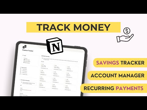 Personal Finance Tracker Notion | Track Income Expenses, Savings, Subscriptions, Multiple Accounts