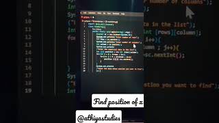 Find position of x in 2d Array | Java program #java #array #trending #fang #shortvideo #shorts