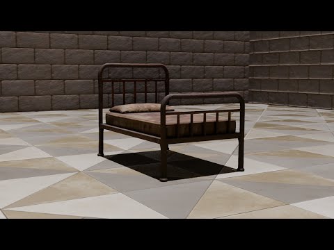 Rusty Bed 3D Model – Game Ready Low Poly Asset for Horror & Survival Games