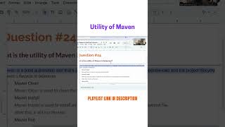 Utility of Maven || Top Selenium WebDriver Interview Question Answered in 60 Seconds! 💻