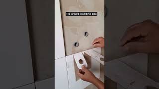 Easily cut tile around plumbing pipes #diy