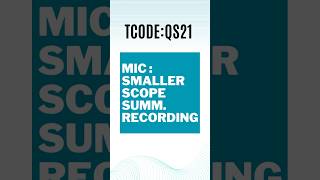 MIC Control Indicator: Smaller Scope with Summ. Recording | QS21 #shorts #sappp #sapqm #ytshorts