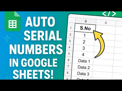 How to Add Serial Numbers Automatically in All Sheets using Google Apps Script
