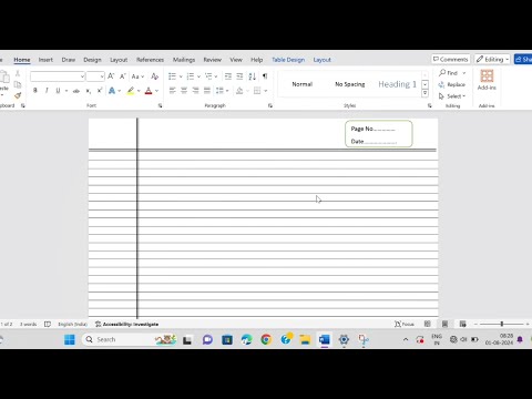 how to create Notebook page in ms word?🗒️ms word mein notebook page kaise banaaye #excel #notebook