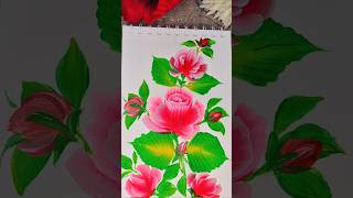 Easy Rose flower painting ideas 🥰 #flowerpainting #reels #viral #trending #art #artwork #shortsfeed
