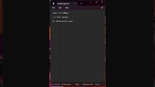 Backup types in SQL Server