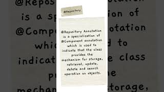 @Repository - Spring Annotation