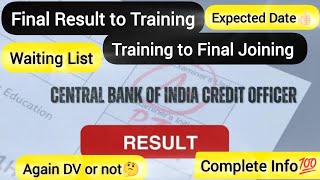CBI PGDBF Credit Officer Final Result to Training to Joining| Expected Dates|Waiting List|Again DV🤔