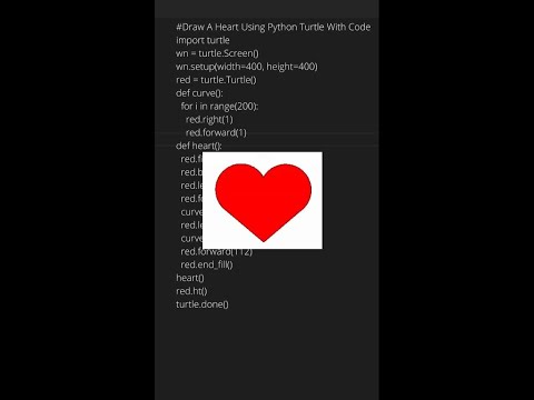 Draw Heart Shape In Python With Code | python heart code | awesome python turtle codes | Python logo