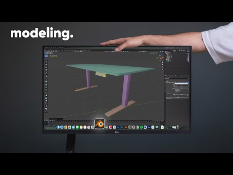 Blender Tutorial: Model & Animate a Standing Desk (PART 1)