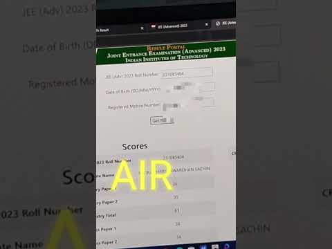 jee advanced result 2023 || AIR 3966