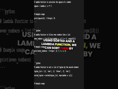 Mastering Python Lambda Functions in Under 120 Seconds! #functionalprogramming #lambda  #programming