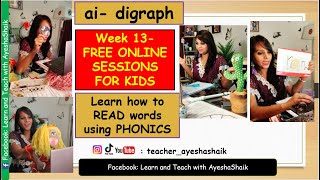 Week13 Free Online PHONICS CLASS  #jollyphonics #Digraphs #Blending Teach how to read #homeschooling
