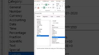 Excel Mastery: Unleashing the Power of Custom Date Formatting! | #shorts #exceltips #trending