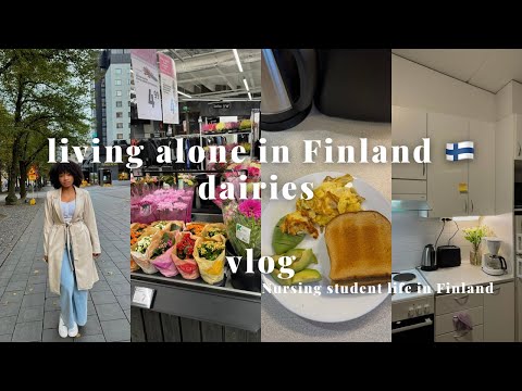 DAY IN MY LIFE AS A NURSING STUDENT IN FINLAND || LIVING ALONE VLOG