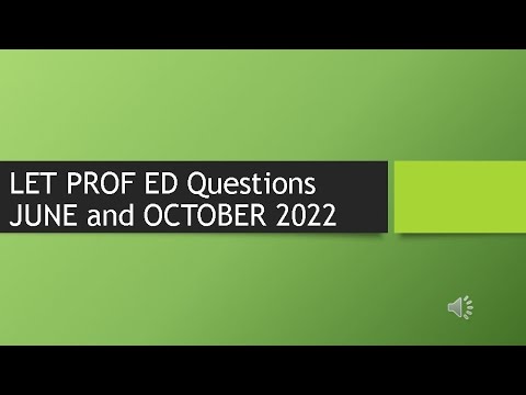 LET June and October 2022 (PROF ED)