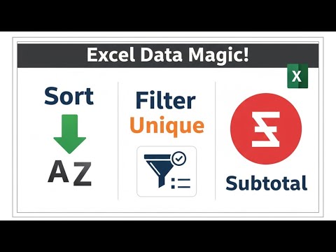 Excel Magic: Use SUBTOTAL with Filters for Dynamic Totals (Sort & Unique Data Too!)