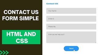 How to Make Contact Form || Html Contact Form  || Html Form