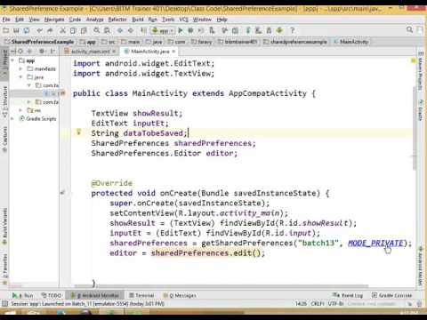 Android SharedPreference With OOP tutorial in BITM batch 12 (android) in bangla