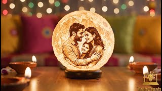 3D Printed moon lithophane (photo) || by TechCreator