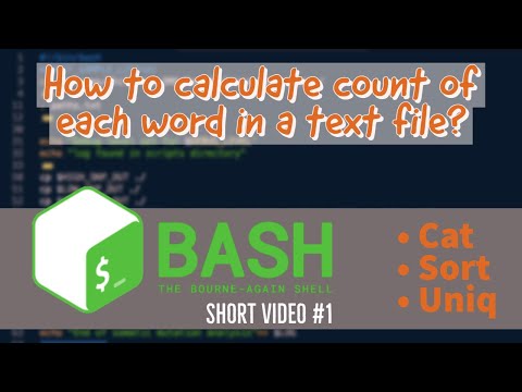 How to calculate count of each word  in a text file? -  Bash (Linux) Commands | Cat, Sort and Uniq