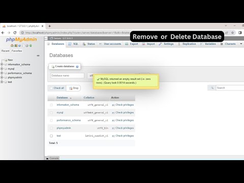 how to delete or remove Database in phpMyAdmin//XAMPP/ #xampp