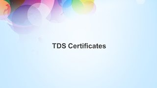 "TDS Certificates (Tax deducted at source (Part-6))"