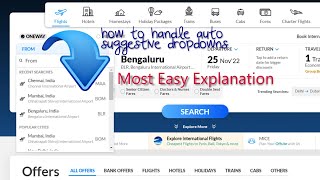 how to handle AUTO SUGGESTIVE DROPDOWNS |  Selenium WebDriver | Lecture 47