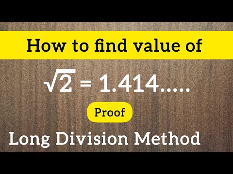 How to find the value of root 2 value's | Long division method | find square root of any number