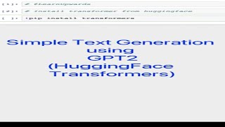 GPT2 LLM model simple text generation using huggingface transformer