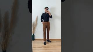 Black Shirt & Shoes With Brown Trausers A Perfect Office Outfit | #dressingsense #outfitideas