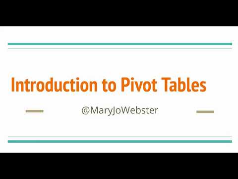 Introduction to Pivot Tables