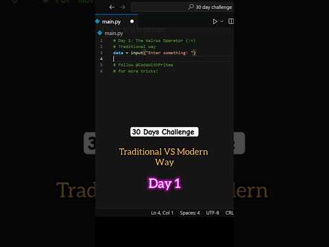 30 Day challenge : Walrus Operator #coding #python #programming #codewithpritee #tricks #challenge