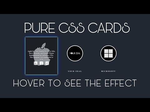 Professional Pure CSS Cards With Hover Effects.