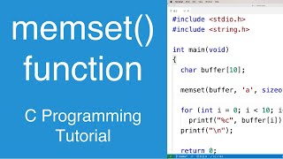 memset() function | C Programming Tutorial
