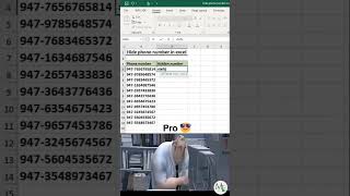 Hide phone number in excel #exceltutorial #exceltips #exceltricks #spreadsheets